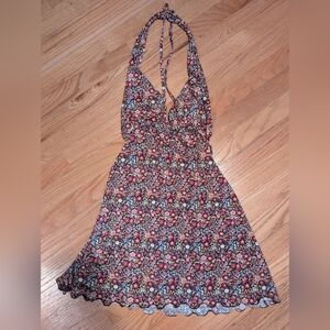 Wicked Weasel Floral Halter Neck Mini Dress- Size Small